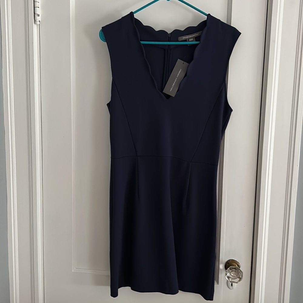 French connection baby dress scalloped V neck NWT